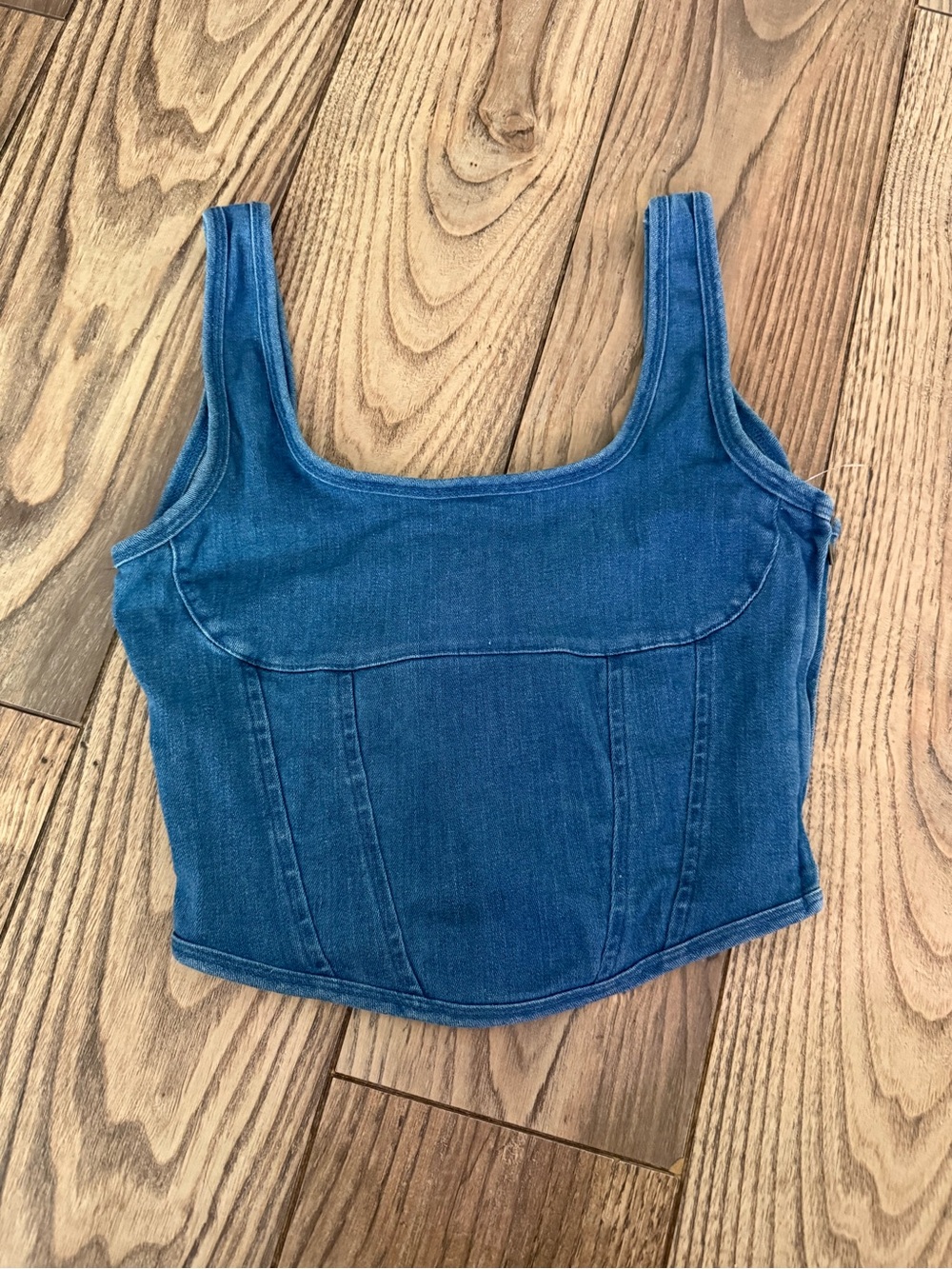 PINK Victoria's Secret Blue Denim Crop Tank